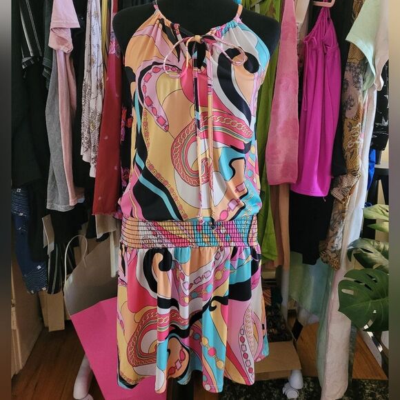 Vintage Dress Multicolor Print VaVa By Joy Han Colorful Size Small - Picture 4 of 16